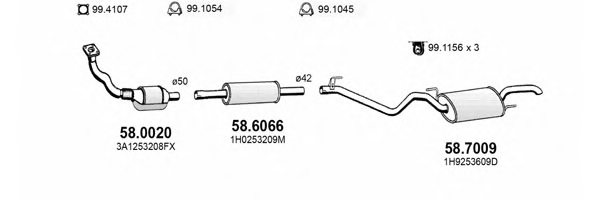 ASSO ART3868 Exhaust System
